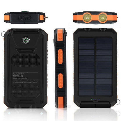 Skanto | Waterproof Shockproof Solar Battery 10 000 mAh | Solar Rechargeable