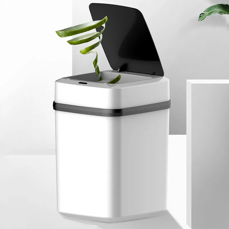 Kitchen Waste Bin 13L Bathroom Touch Trash Can for Toilet Smart Trash Can Waste Container Dustbin Smart Garbage Can Kitchen