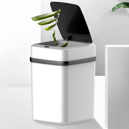 Kitchen Waste Bin 13L Bathroom Touch Trash Can for Toilet Smart Trash Can Waste Container Dustbin Smart Garbage Can Kitchen