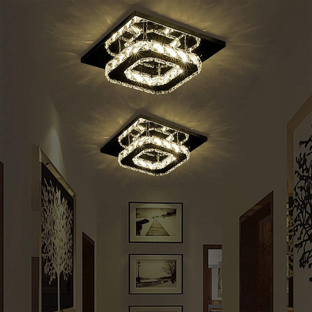 Skanto | Modern Crystal LED Flush Mount Ceiling Light