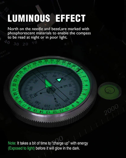 BowLift | Military Compass | Waterproof Aluminum Alloy | Clinometer & Sighting Lens | Survival, Camping & Hiking