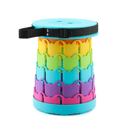 Improved retractable folding stool