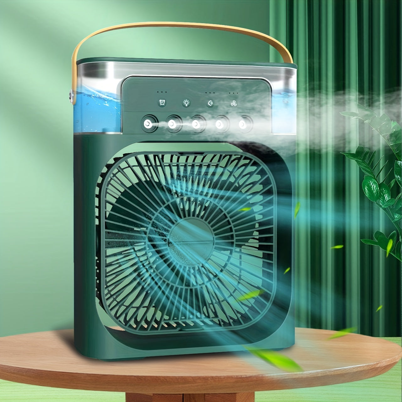 1pc Portable Air Conditioner, Household Small Air Cooler, Hydrocooling Fan, Portable Air Adjustment For Office, 3 Speed Air Cooling Fan Humidifier, 5pcs Humidified Spray Heads For Home Appliances | Bowlift