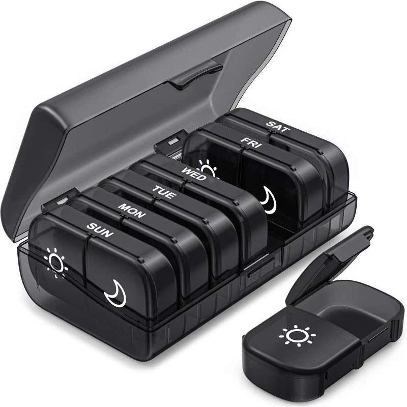 BowLift | AM PM Weekly Pill Organizer – Travel-Friendly, Large Capacity & BPA-Free