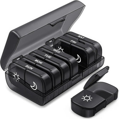BowLift | AM PM Weekly Pill Organizer – Travel-Friendly, Large Capacity & BPA-Free