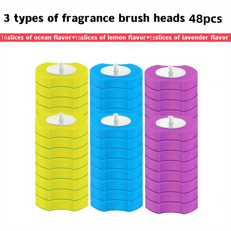 Skanto Skanto | 32 Brush Head Set or 48 Accessory Brush Heads - Wall-Mounted Bathroom Cleaning Set with Scented Brushes - Powerful Toilet Brush Set
