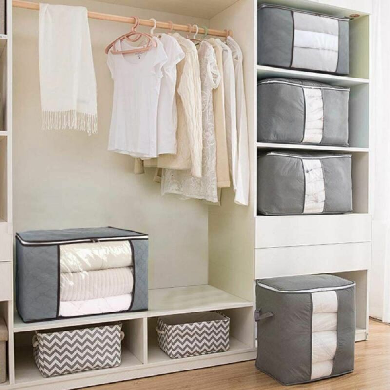 Skanto | Clothes Quilt Blanket Storage Bag Fabric Home Organizer Box Bags Zipper