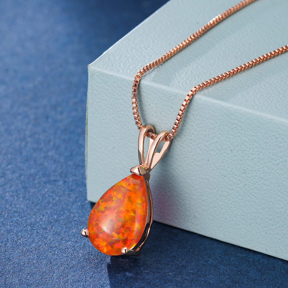 Skanto | Minimalist Drop Opal Pendant Necklace - Selina