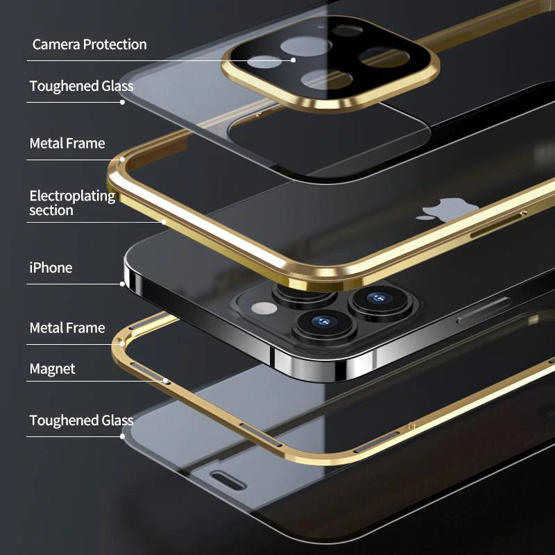 Brehn | Magnetic tempered glass double-sided compatible with iPhone