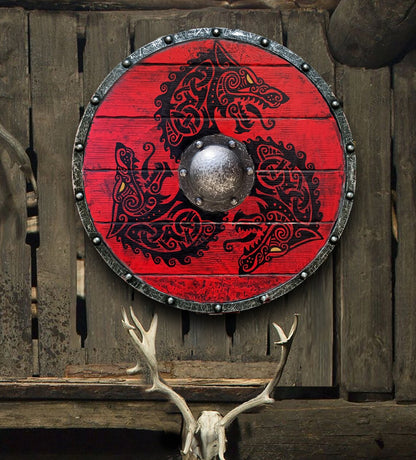 Skanto | Eivor Valhalla Raven Battle Damaged Viking Wood Shield 30CM
