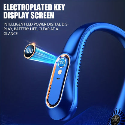 Stay cool and comfortable with this USB-rechargeable neck fan with 5 speed levels - digital display and bladeless! | Brehn
