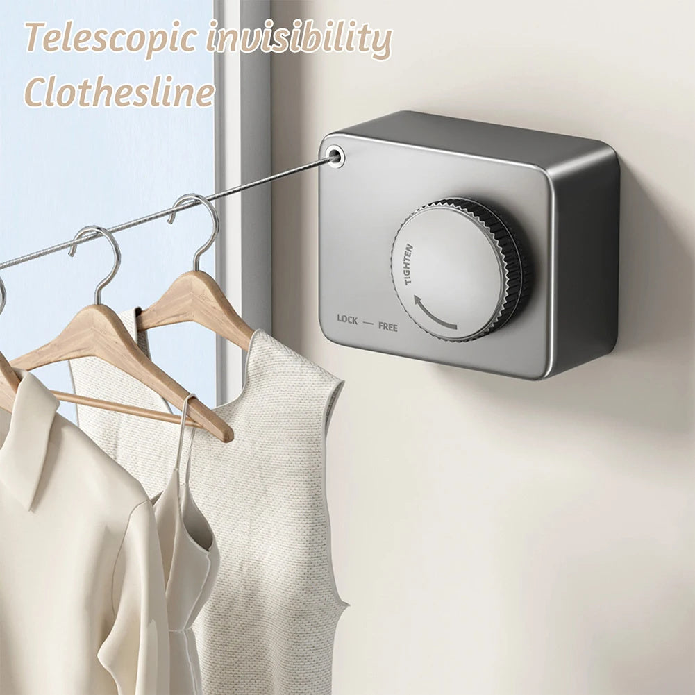 Telescopic Wall-Mounted Clothesline in Stainless Steel | Skanto