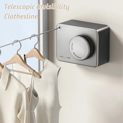 Telescopic Wall-Mounted Clothesline in Stainless Steel | Skanto
