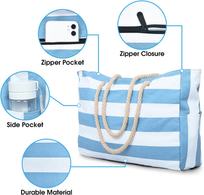 Waterproof Large Tote with Zipper Storage for Work and Play | Skanto