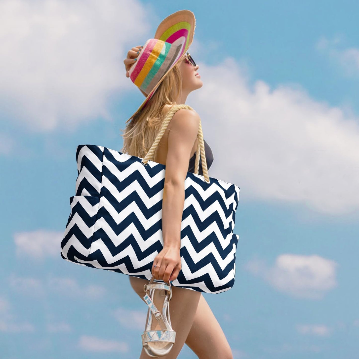 Waterproof Large Tote with Zipper Storage for Work and Play | Skanto