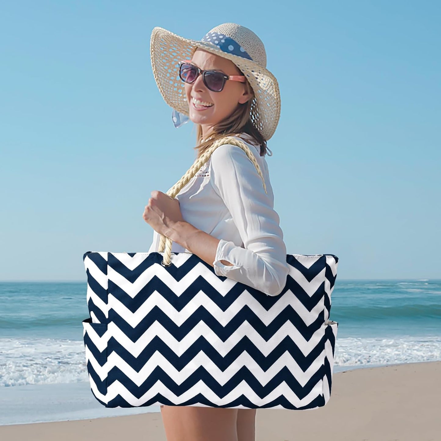 Waterproof Large Tote with Zipper Storage for Work and Play | Skanto