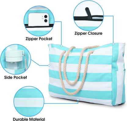 Waterproof Large Tote with Zipper Storage for Work and Play | Skanto