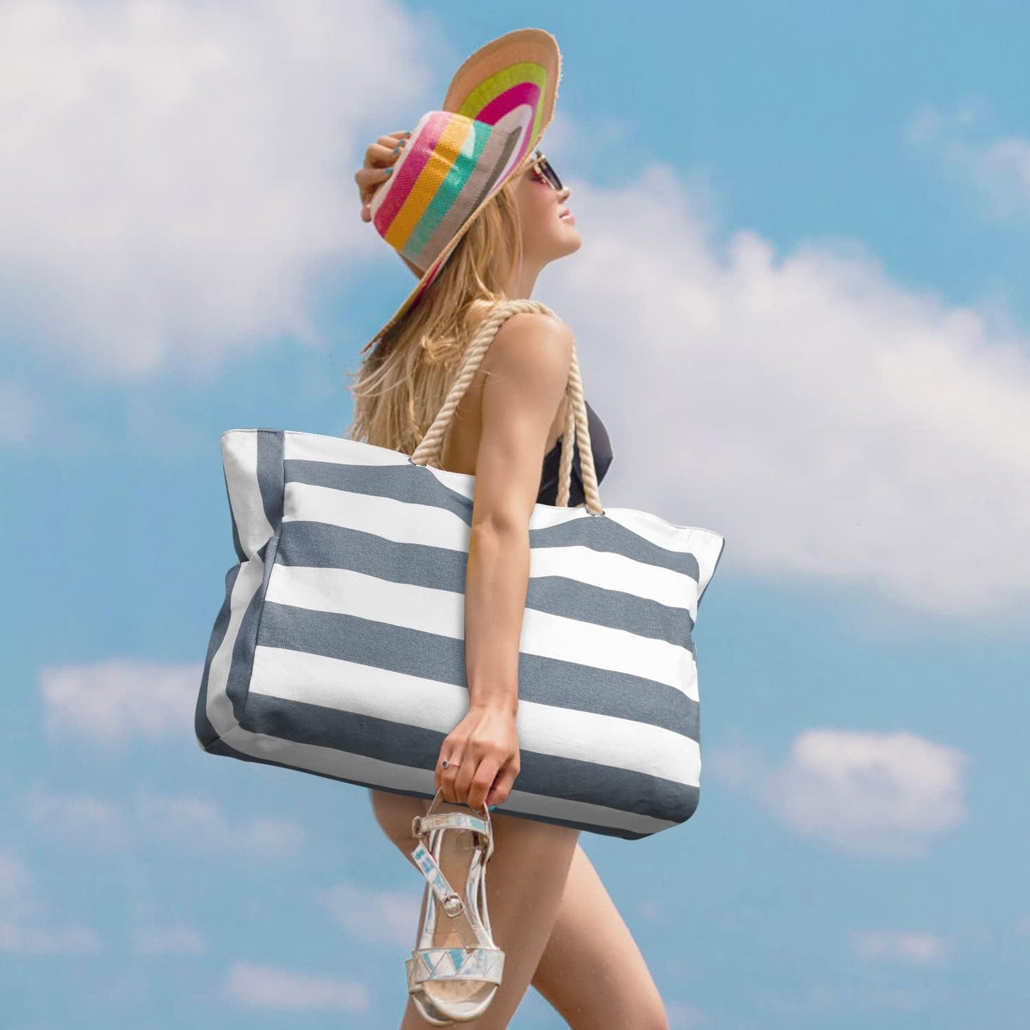 Waterproof Large Tote with Zipper Storage for Work and Play | Skanto