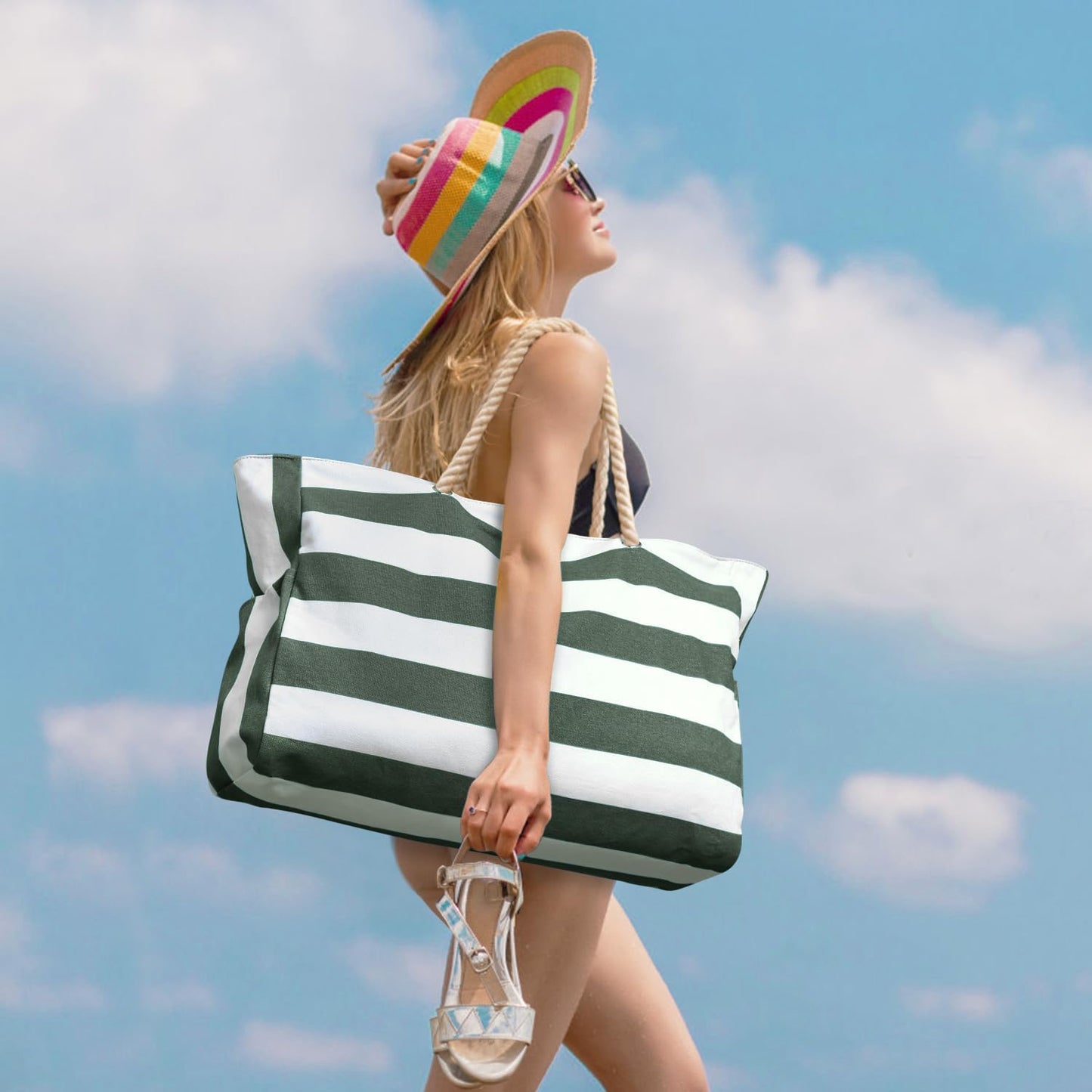 Waterproof Large Tote with Zipper Storage for Work and Play | Skanto