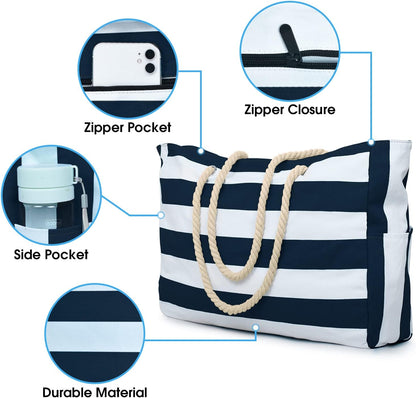 Waterproof Large Tote with Zipper Storage for Work and Play | Skanto