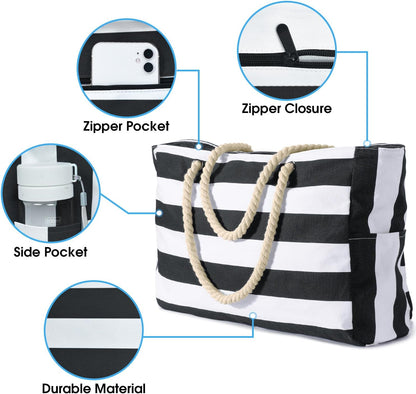 Waterproof Large Tote with Zipper Storage for Work and Play | Skanto