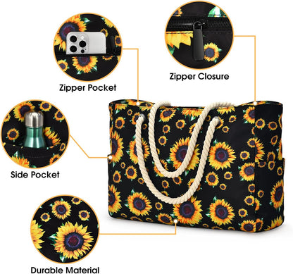 Waterproof Large Tote with Zipper Storage for Work and Play | Skanto