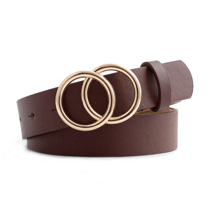 Skanto - Women's Leather Belt with O-ring Buckle