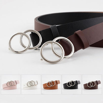 Skanto - Women's Leather Belt with O-ring Buckle
