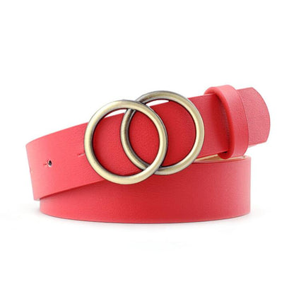 Skanto - Women's Leather Belt with O-ring Buckle
