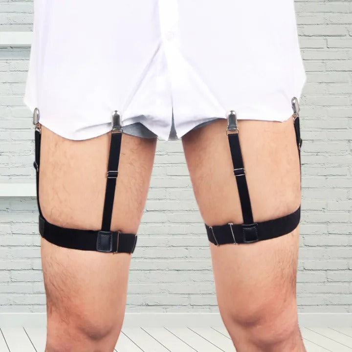 Men's Shirt Stays Elastic Suspenders for Secure Shirt Holder