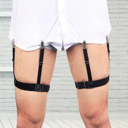 Men's Shirt Stays Elastic Suspenders for Secure Shirt Holder