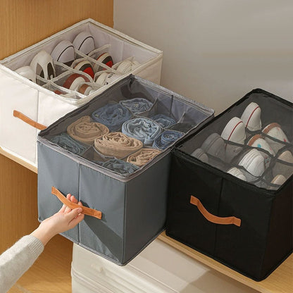 BowLift | Collapsible Shoe Organizer Box with Transparent Lid