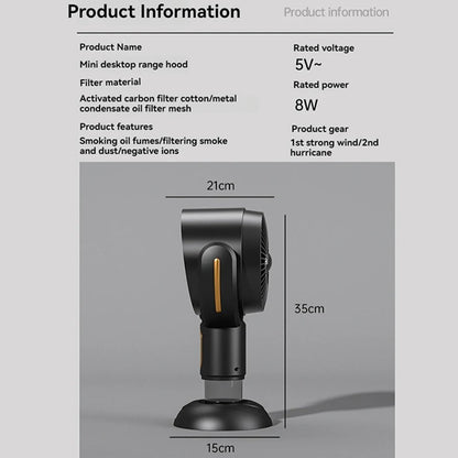 BowLift | SmokeAway Venti – Portable Air Purifier Fan with Ion Technology and USB Charger
