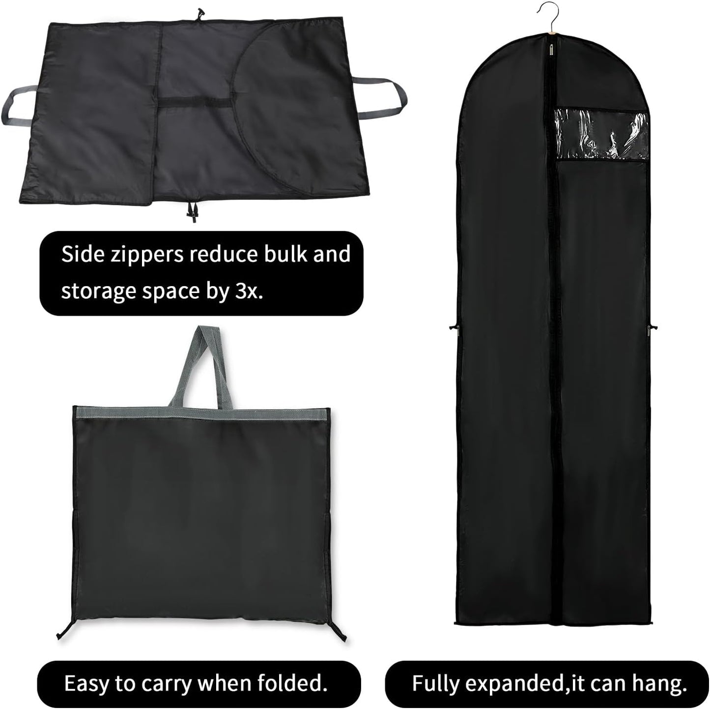 BowLift | Long Garment Storage Cover – 180cm Dress Bag with Zipper & Window (Buy 1, Get 1 FREE)