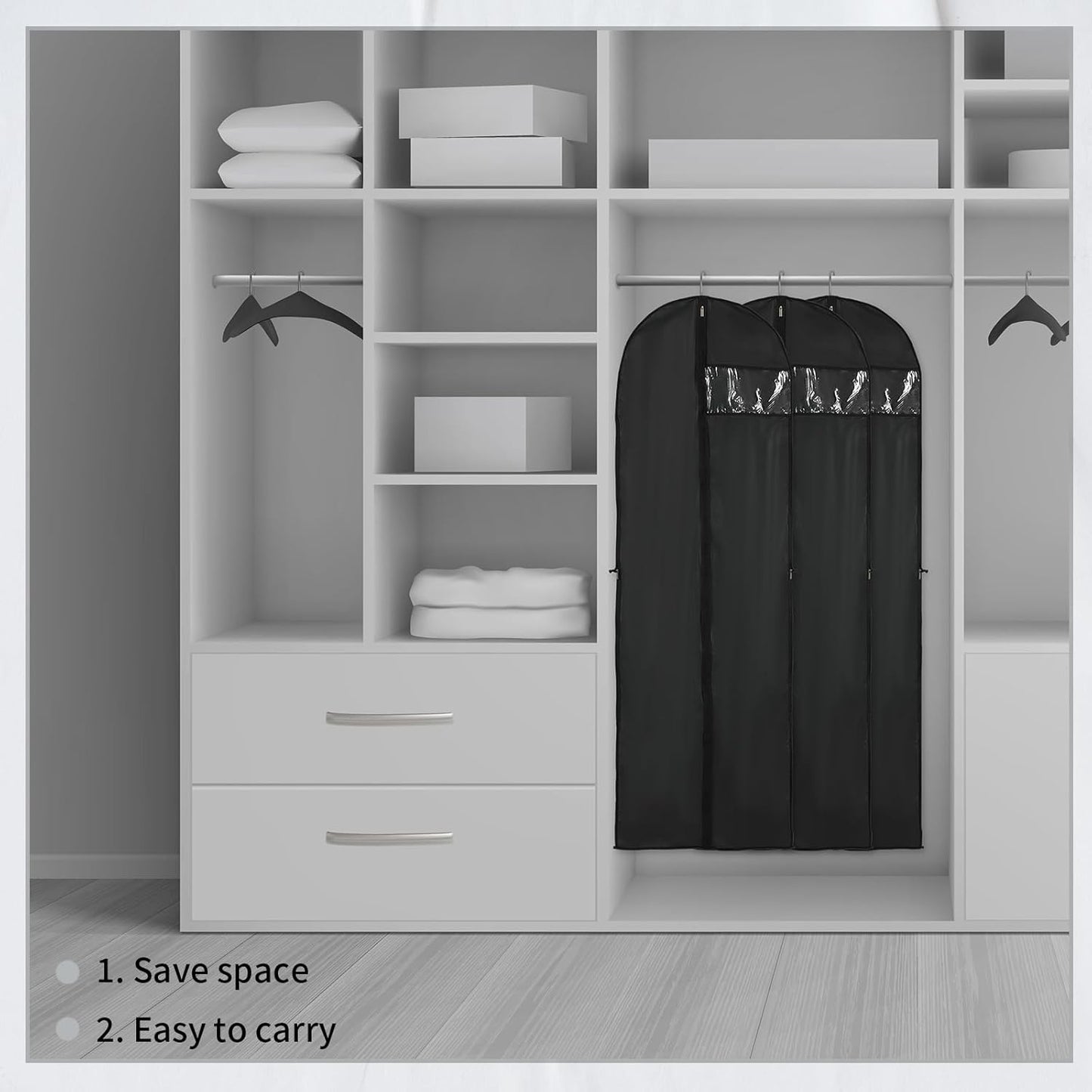 BowLift | Long Garment Storage Cover – 180cm Dress Bag with Zipper & Window (Buy 1, Get 1 FREE)