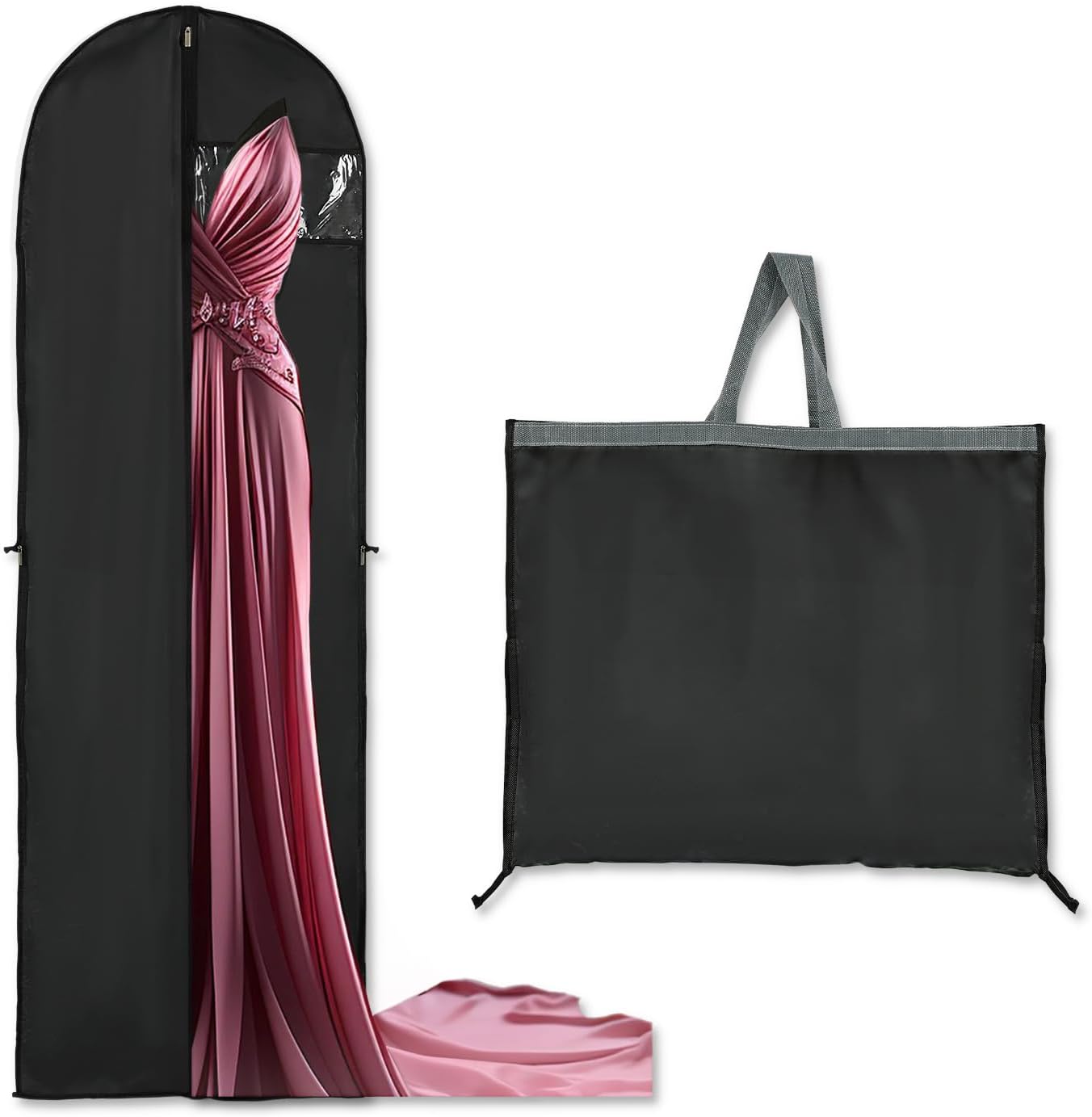 BowLift | Long Garment Storage Cover – 180cm Dress Bag with Zipper & Window (Buy 1, Get 1 FREE)