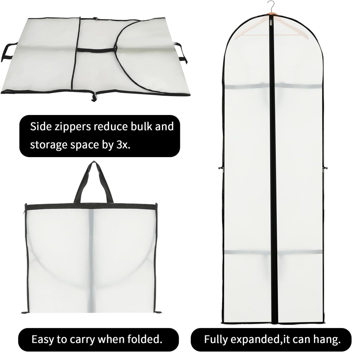 BowLift | Long Garment Storage Cover – 180cm Dress Bag with Zipper & Window (Buy 1, Get 1 FREE)