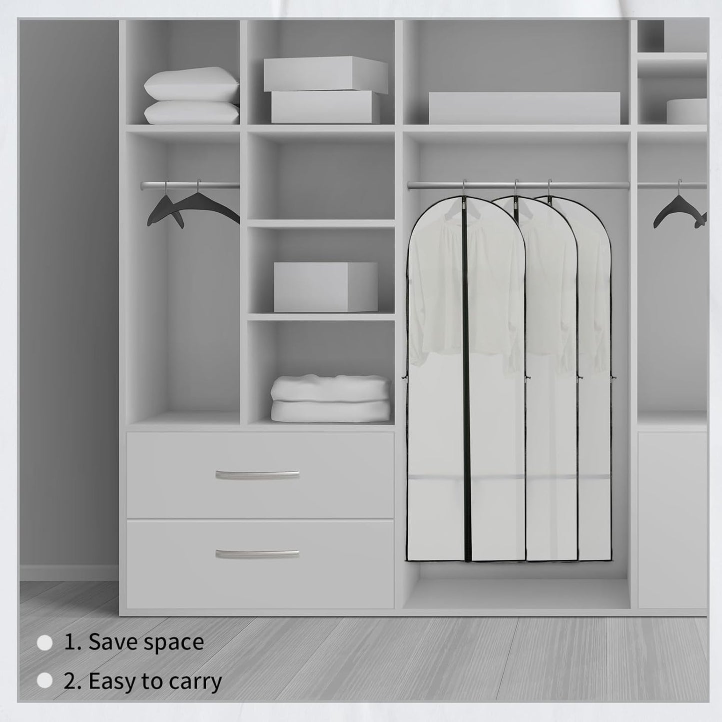 BowLift | Long Garment Storage Cover – 180cm Dress Bag with Zipper & Window (Buy 1, Get 1 FREE)