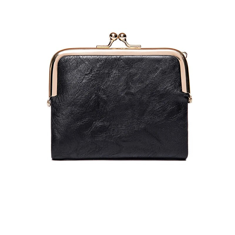 BowLift | Leather Wallet with Vintage Kiss Lock Closure