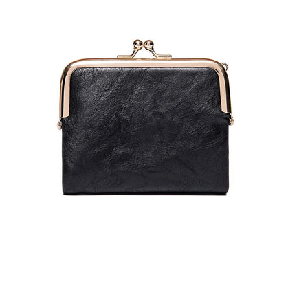 BowLift | Leather Wallet with Vintage Kiss Lock Closure