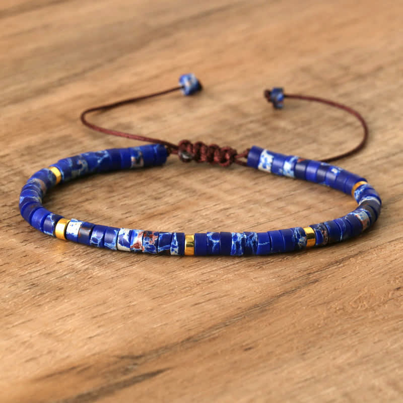 Skanto | Braided bracelet with 2,4 mm natural stone beads – Seraphina