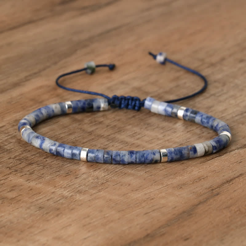 Skanto | Braided bracelet with 2,4 mm natural stone beads – Seraphina