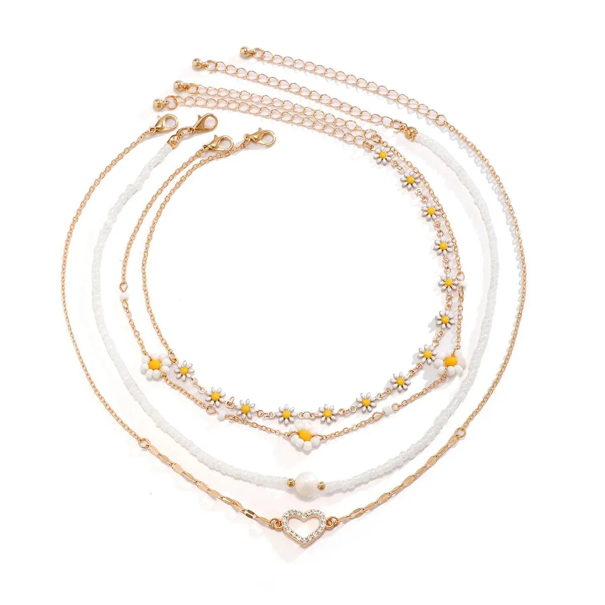 BowLift | Boho Spring Daisy Necklace Stack