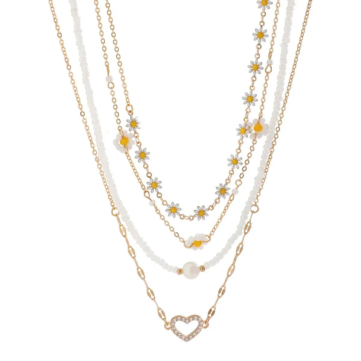 BowLift | Boho Spring Daisy Necklace Stack