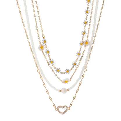 Brehn | Boho Spring Daisy Necklace Stack