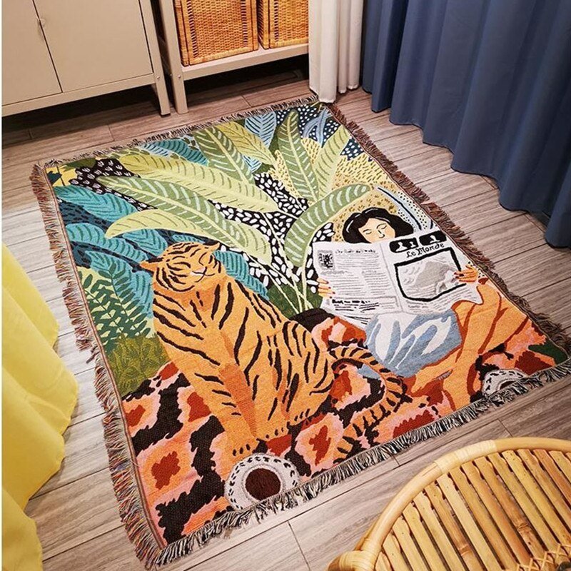 Boho Style Knitted Blanket for Cozy Home Decor | Karnz
