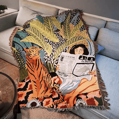 Boho Style Knitted Blanket for Cozy Home Decor | Karnz