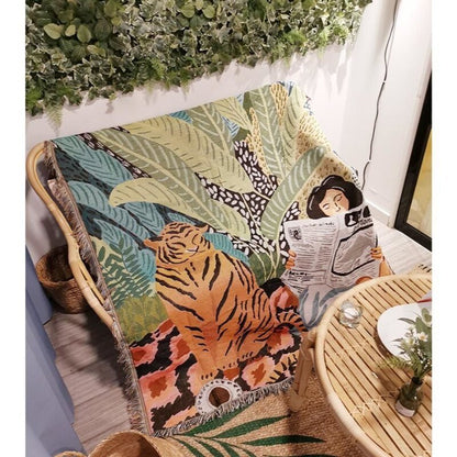 Boho Style Knitted Blanket for Cozy Home Decor | Karnz
