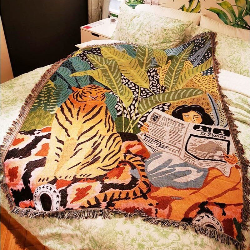 Boho Style Knitted Blanket for Cozy Home Decor | Karnz