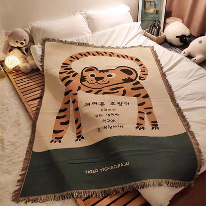Boho Style Knitted Blanket for Cozy Home Decor | Karnz